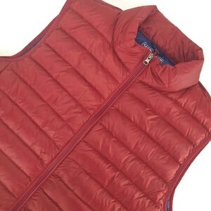 Saddlebred Down Puffer Vest Men LT Full Zip Red Quilted Packable Cozycore Preppy